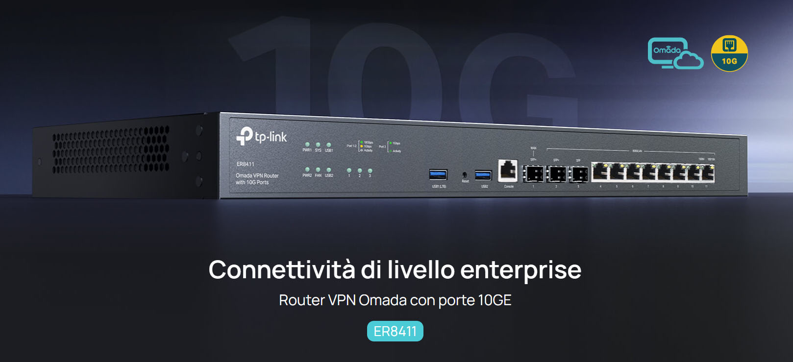 TP-Link ER8411 Omada 10G VPNルーター TP-Link ER8411 | Enterprise Wired 10G VPN Router | Up to 10